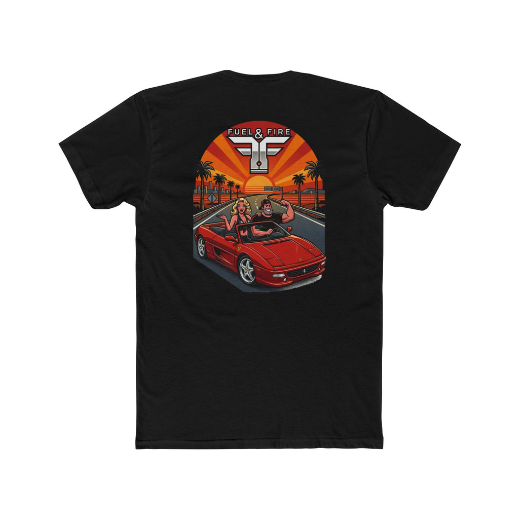 Big Block Bobby — Fuel & Fire Red Convertible Retro Tee