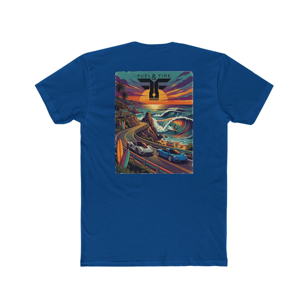 Surf Roadtrip T-Shirt —  Hennessey and McLaren Scenic Sunset Coastal Crew Tee