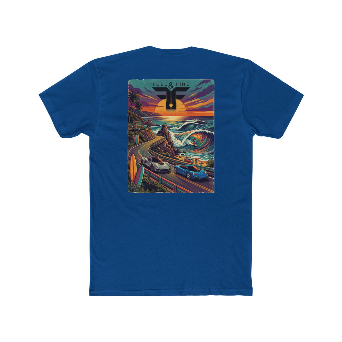 Surf Roadtrip T-Shirt —  Hennessey and McLaren Scenic Sunset Coastal Crew Tee