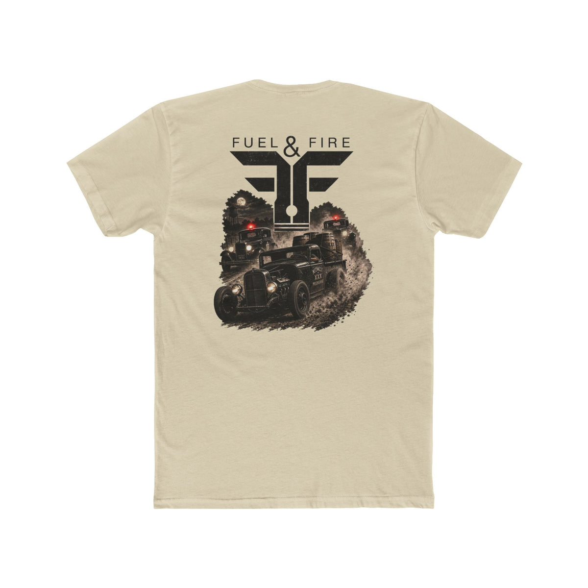 Fuel & Fire Bootlegging T-Shirt — Classic Rat Rod Bootlegger Tee