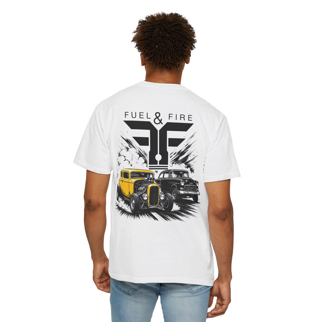 Fuel & Fire Vintage Hot Rod T-Shirt — Classic Car Graphic Tee