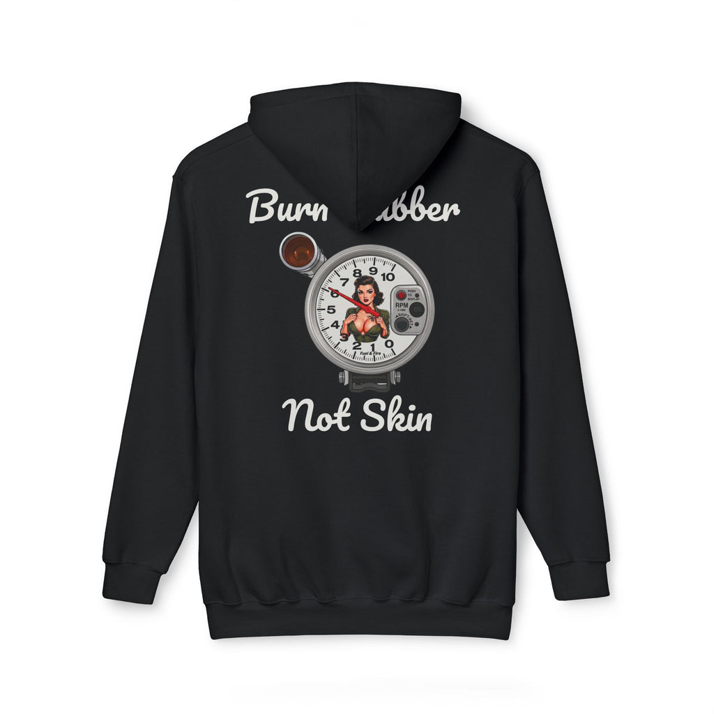 Burn Rubber Not Skin Hoodie — Racing Pinup Pullover