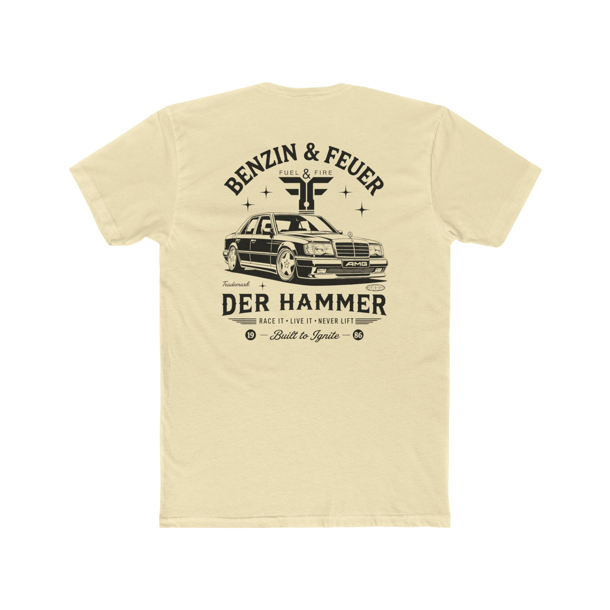 Der Hammer Car Tee — 'Benzin & Feuer' Vintage Mercedes Graphic Shirt