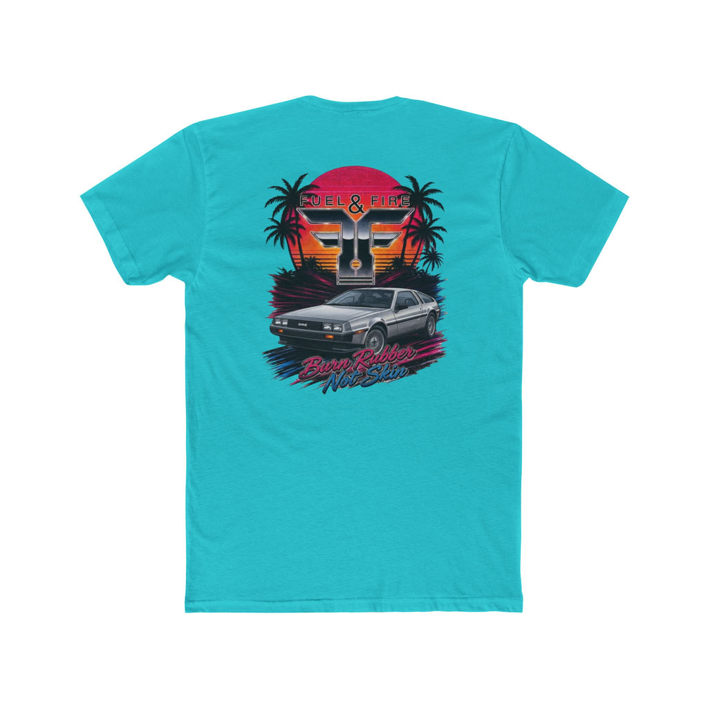 Retro Sunset 1.21 Gigawatts Tee — 'Rise & Ride' Vintage Palm Beach Graphic T-Shirt