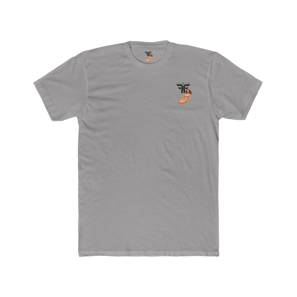 Fuel & Fire Pinup Hot Rod Tee — Retro Pin-up Car Graphic T-Shirt