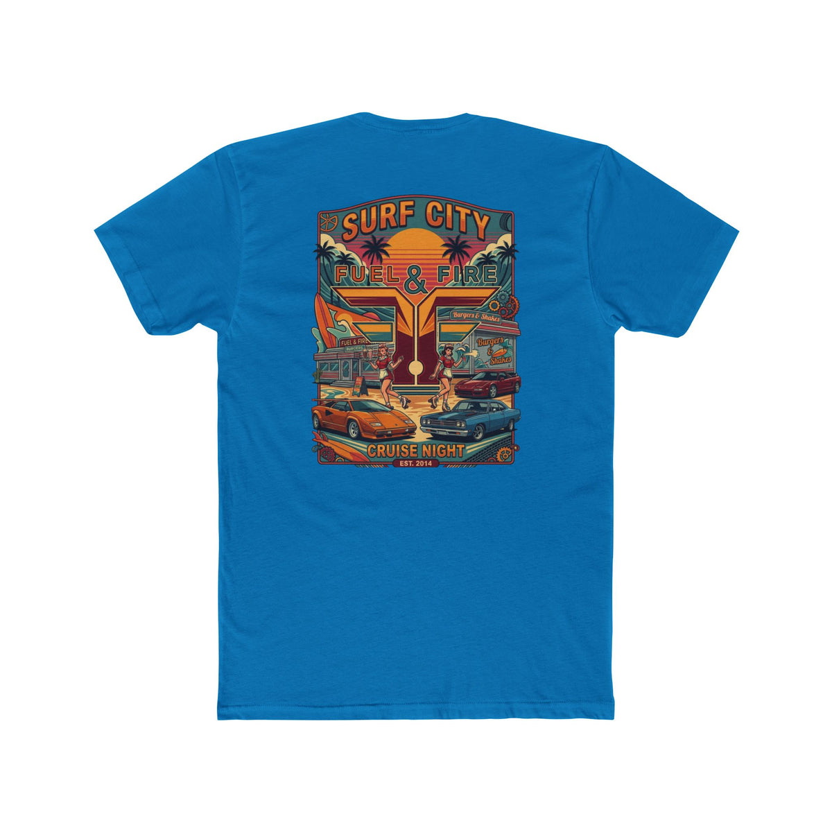Surf City Cruise Night T-Shirt — Hot Rods JDM and Exotic Beach Cars Graphic Tee