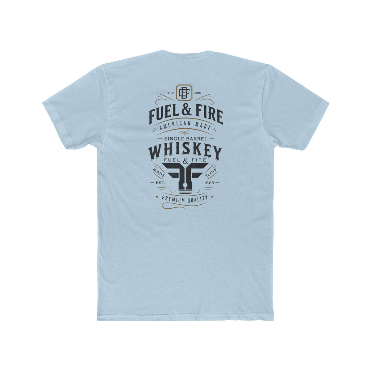 Fuel & Fire Whiskey Logo T-Shirt — Vintage Distillery Graphic Tee