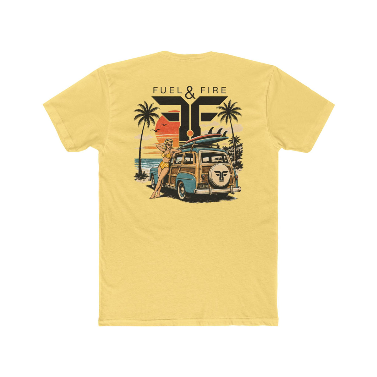 Fuel & Fire Surf Van Tee — Vintage Beach Sunset Graphic T-Shirt