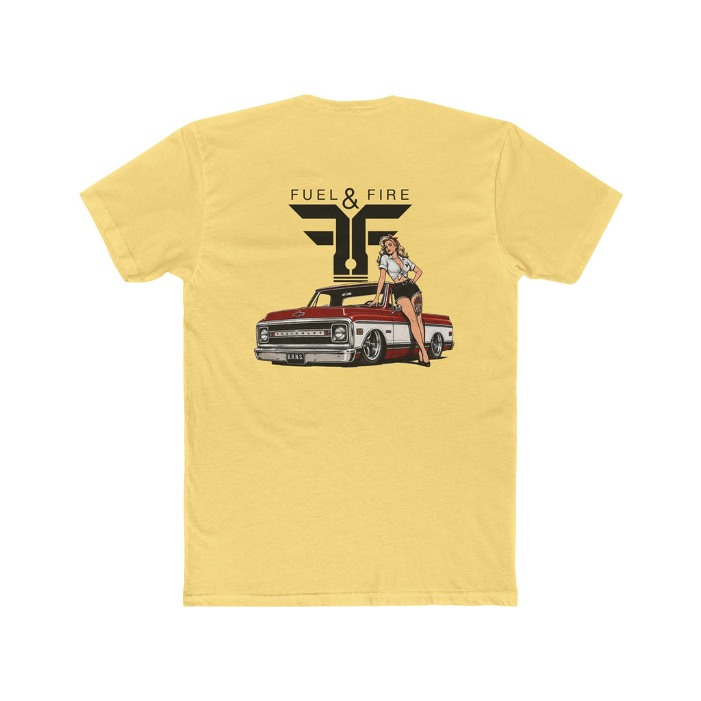 Fuel & Fire Vintage Truck Tee — Pinup Girl Classic Car Graphic Shirt