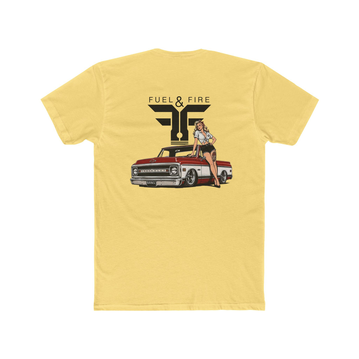 Fuel & Fire Vintage Truck Tee — Pinup Girl Classic Car Graphic Shirt