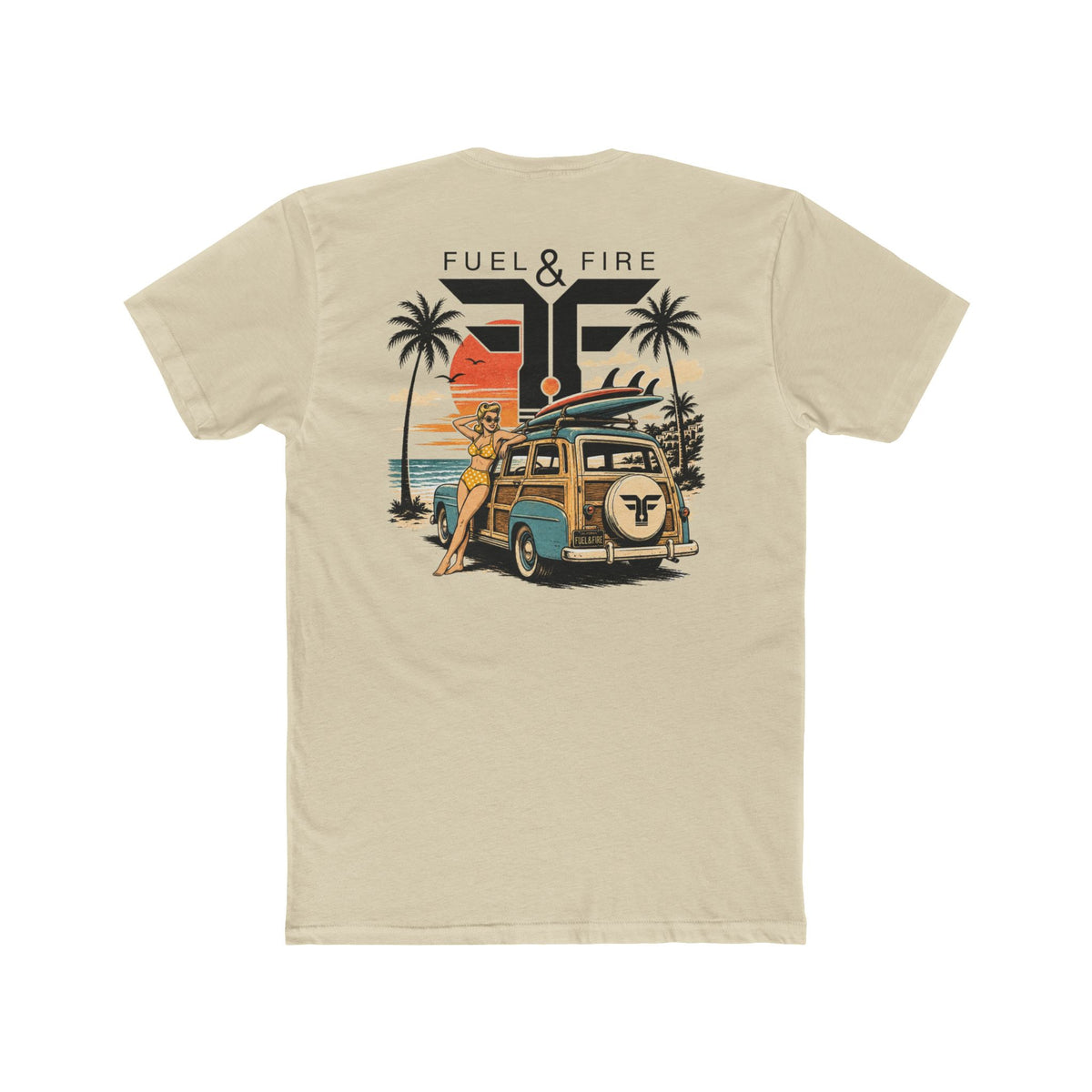 Fuel & Fire Surf Van Tee — Vintage Beach Sunset Graphic T-Shirt