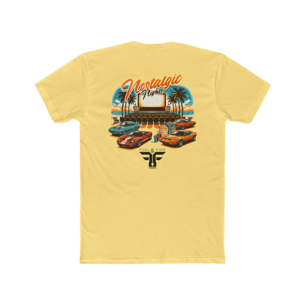 Nostalgic Nights Tee — Retro Muscle Cars & Palm Beach Sunset T-Shirt