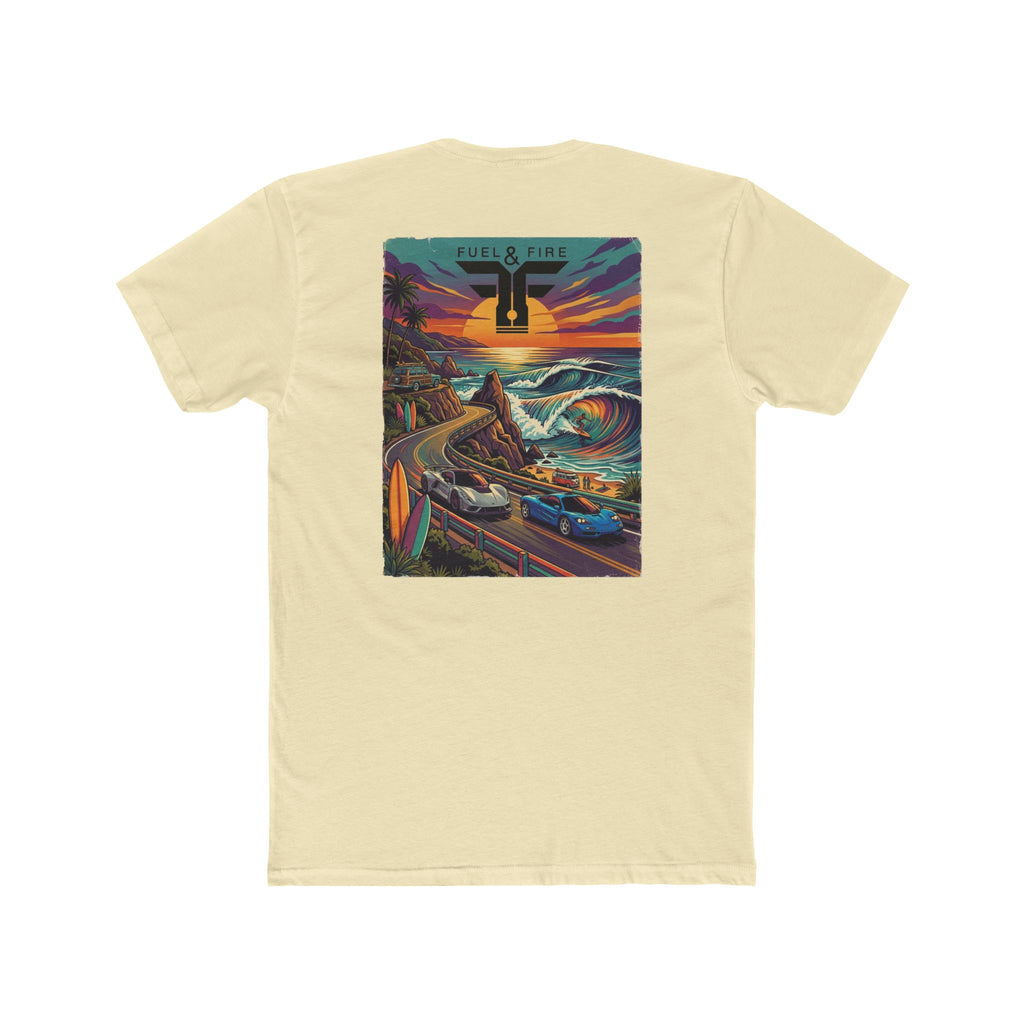 Surf Roadtrip T-Shirt —  Hennessey and McLaren Scenic Sunset Coastal Crew Tee