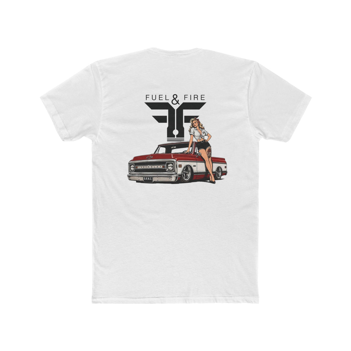 Fuel & Fire Vintage Truck Tee — Pinup Girl Classic Car Graphic Shirt