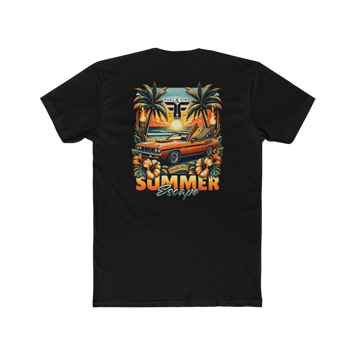 Summer Escape Cuda Tee — Vintage Palm Tree Surf Car Graphic T-Shirt