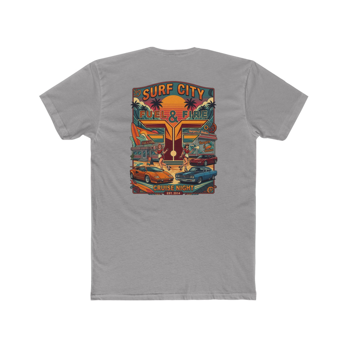 Surf City Cruise Night T-Shirt — Hot Rods JDM and Exotic Beach Cars Graphic Tee