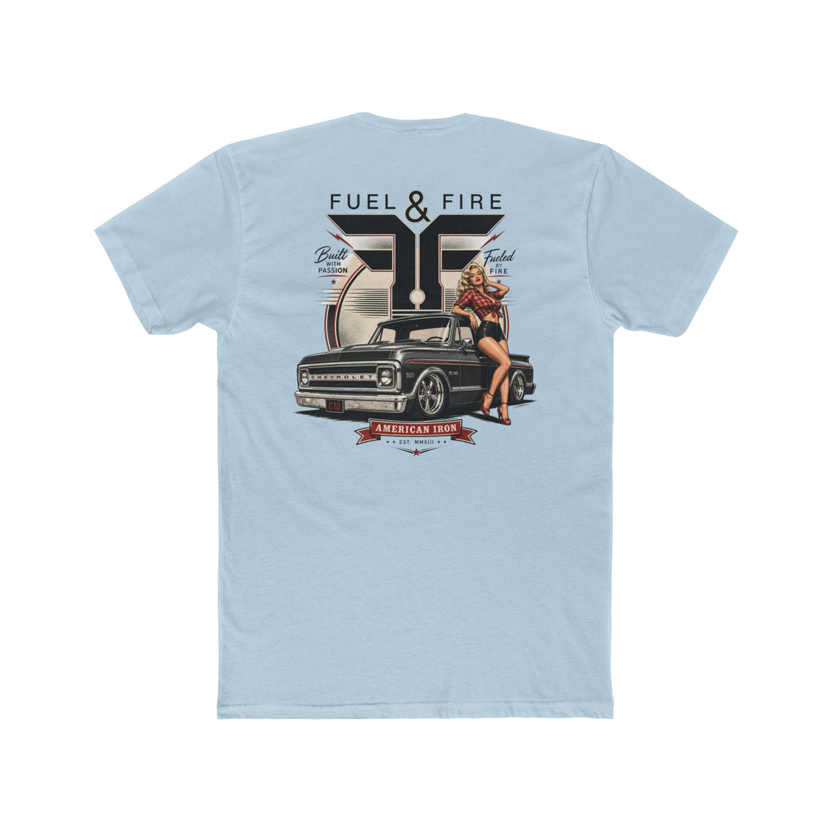 Fuel & Fire Vintage Truck T‑Shirt — Classic Pinup Auto Club Tee