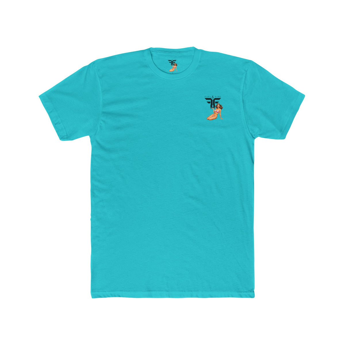 Fuel & Fire Pinup Hot Rod Tee — Retro Pin-up Car Graphic T-Shirt