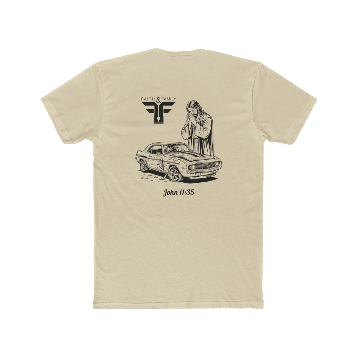 Christian Muscle Car T‑Shirt —  Jesus Wept "John 11:35"  Camaro Prayer Design